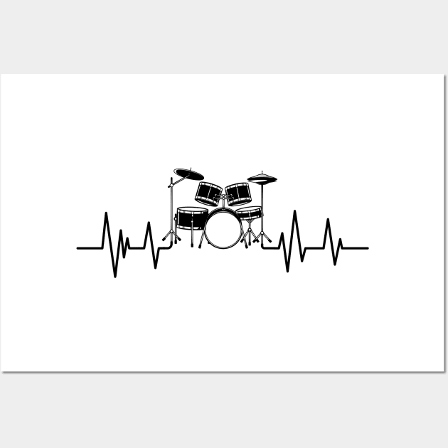 drums heartbeat Drummer lover Wall Art by mezy